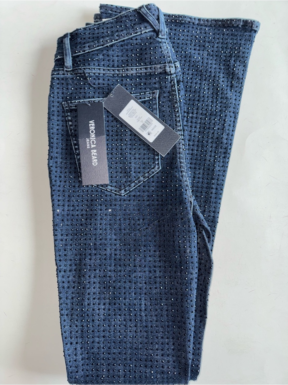 Veronica Beard Beverly Rhinestone Skinny-Flare Jean - Picture 14 of 14